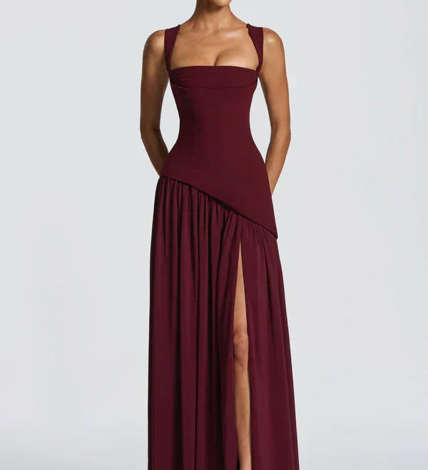 ZAFIRA | Vestido longo efeito laqueado