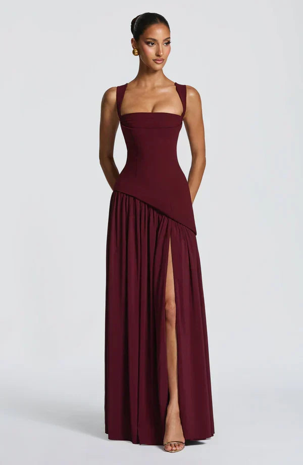 ZAFIRA | Vestido longo efeito laqueado