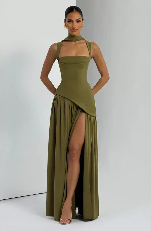 ZAFIRA | Vestido longo efeito laqueado
