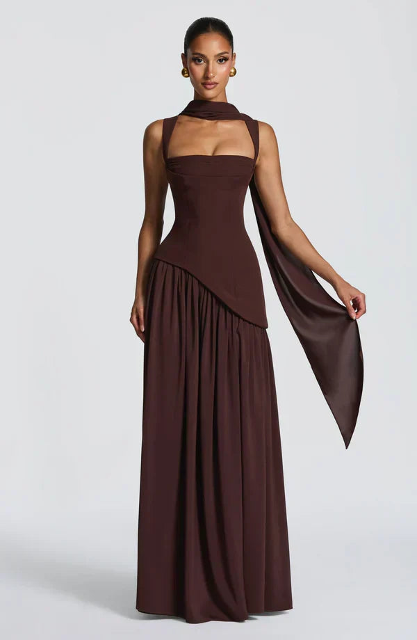 ZAFIRA | Vestido longo efeito laqueado
