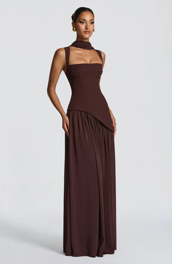 ZAFIRA | Vestido longo efeito laqueado