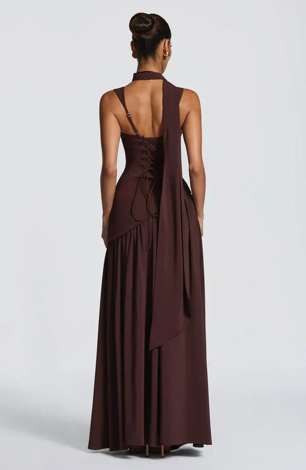 ZAFIRA | Vestido longo efeito laqueado