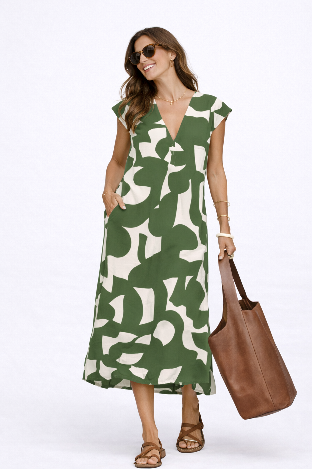 Camelia | Vestido midi fluido com estampado vibrante