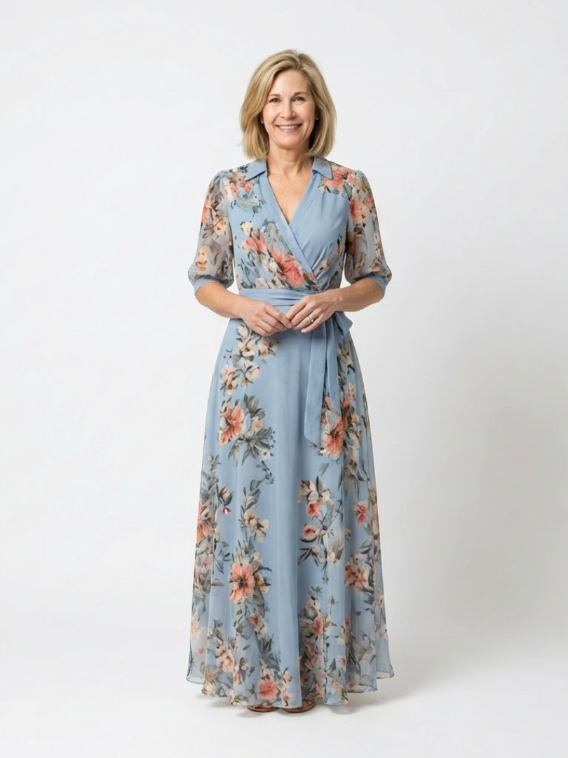 Laure | Vestido Maxi Floral Envolvente