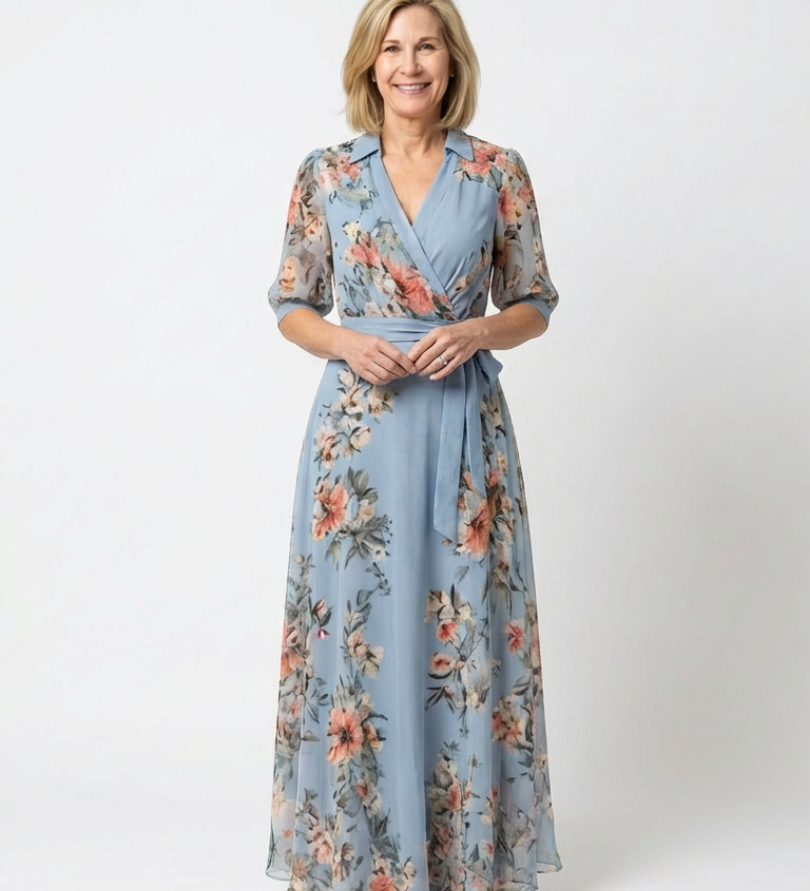 Laure | Vestido Maxi Floral Envolvente