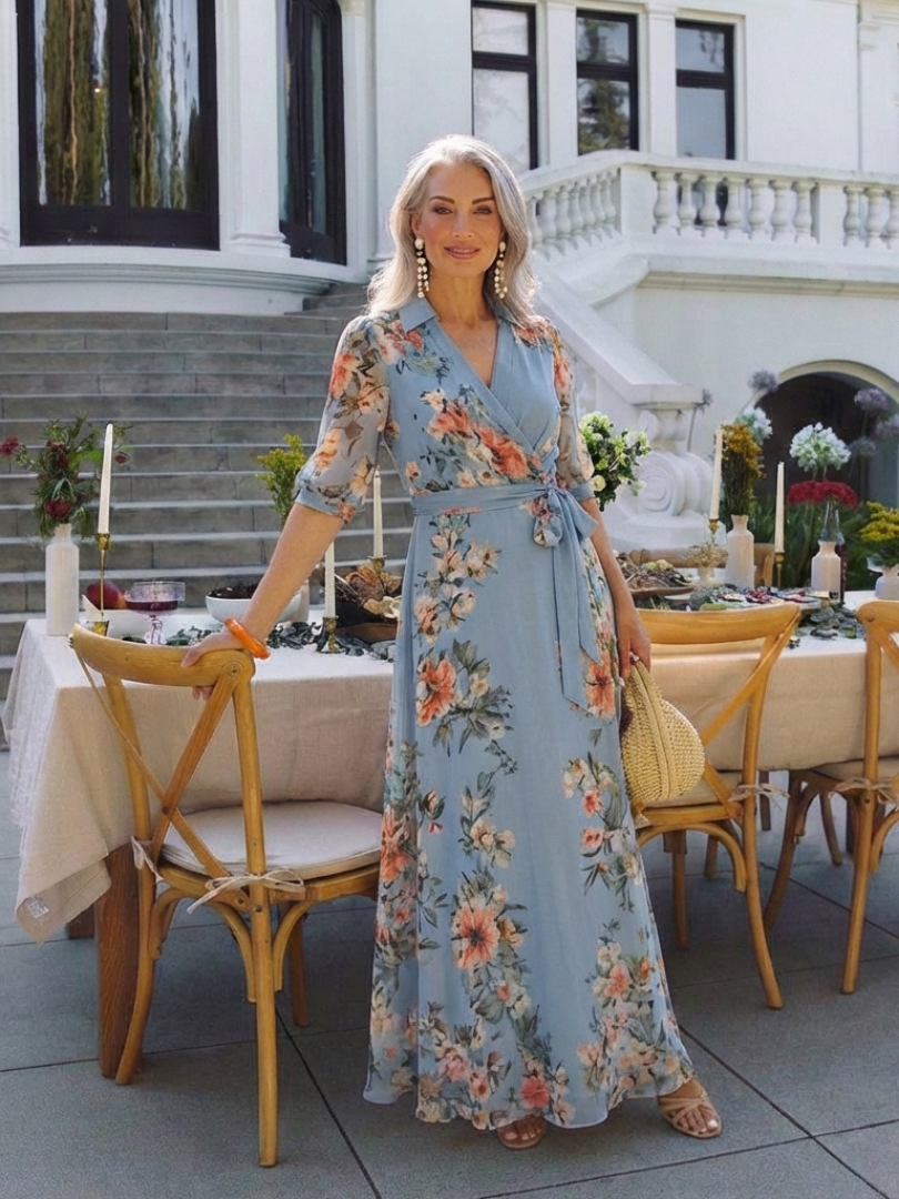 Laure | Vestido Maxi Floral Envolvente