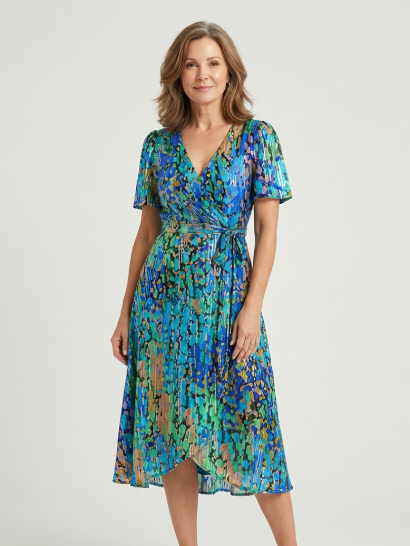 Chloé | Vestido Midi com Padrão Abstrato