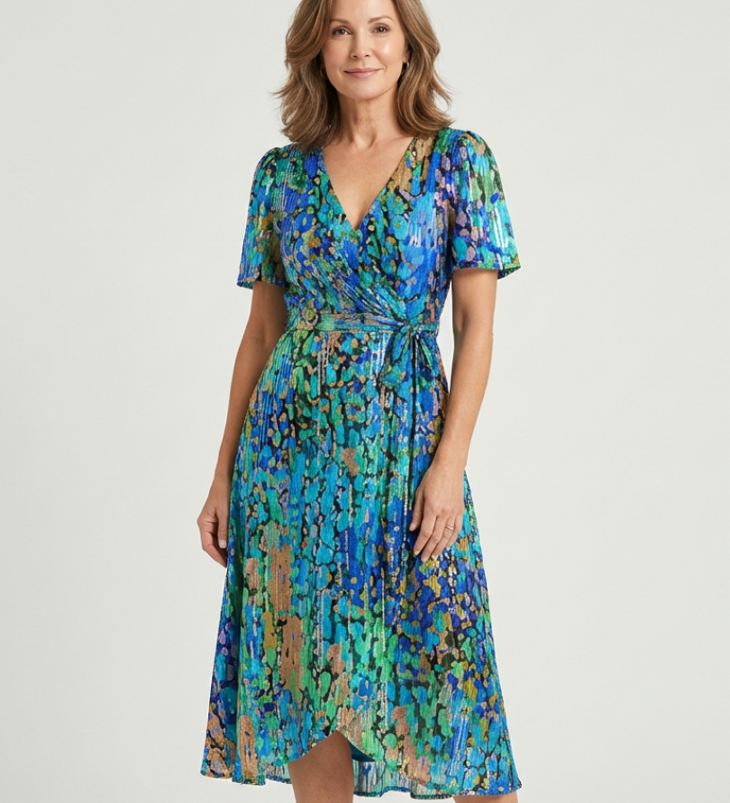 Chloé | Vestido Midi com Padrão Abstrato