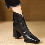 Clara | Botins de Salto Bloco com Fecho Frontal - 3