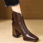 Clara | Botins de Salto Bloco com Fecho Frontal - 4