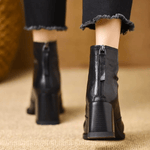 Clara | Botins de Salto Bloco com Fecho Frontal - 7